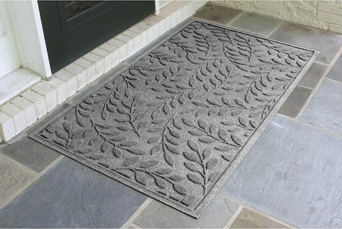 Mat, 2' X 3', Durable and Decorative Floor Covering, Skid Resistant, Indoor/Outdoor, Brittney Leaf Design, Camel, Rug, Mat