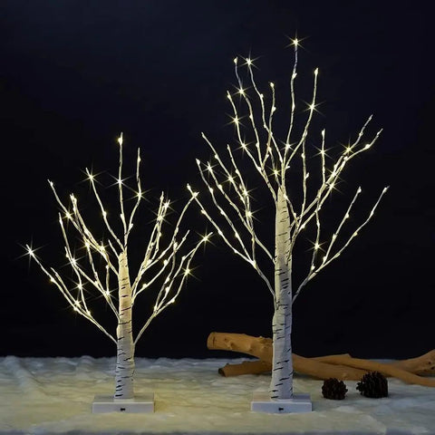 Christmas Decoration 4 feet 6 feet and 8 Feet Birch Tree,Warm White, for Home,Pack of 3, Festival, Party Christmas Decoration