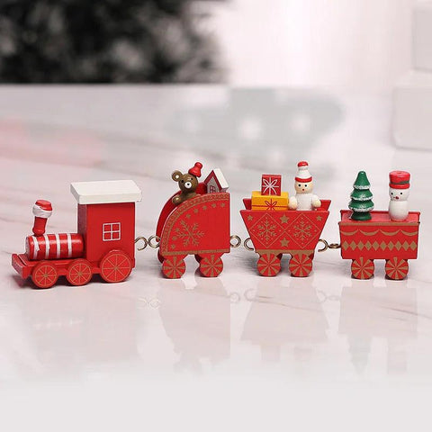 Wooden Christmas Small Train Xmas Ornaments Merry Christmas Decor For Home Happy New Year 2025 Creative Kids Naviidad Gifts Gift