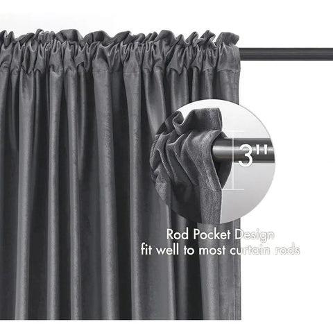 Curtains Thermal Insulated Blackout Curtain Drapes for Bedroom Living Room Darkening  Long Curtains Panels Rod Pocket Set of 2