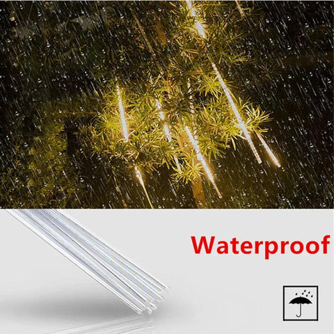 LED Meteor Shower Rain Lights Waterproof Falling Raindrop Fairy String Light for Christmas Decoration Holiday Party Patio Decor