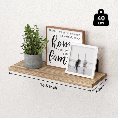 US 6 pack Rustic Wood Floating Shelves for Wall Decor Farmhouse Shelf for Bedroom