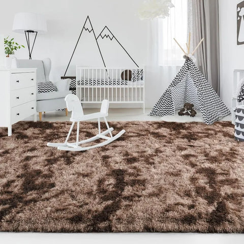 Feet Large Area Rugs, Tie-Dyed Light Grey Shaggy Rug Fluffy Throw Carpets, Ultra Soft Plush Modern Indoor Fuzzy Rugs