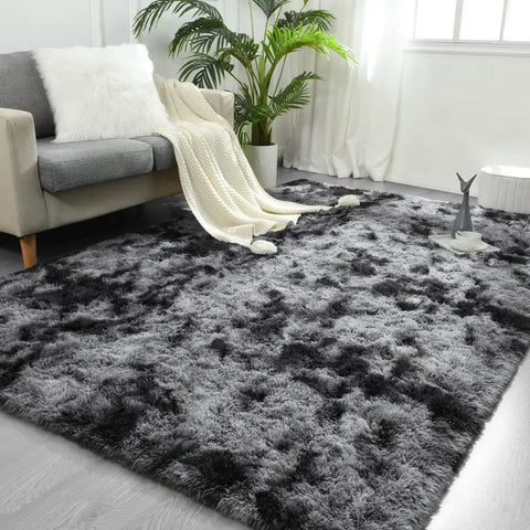 Feet Large Area Rugs, Tie-Dyed Light Grey Shaggy Rug Fluffy Throw Carpets, Ultra Soft Plush Modern Indoor Fuzzy Rugs