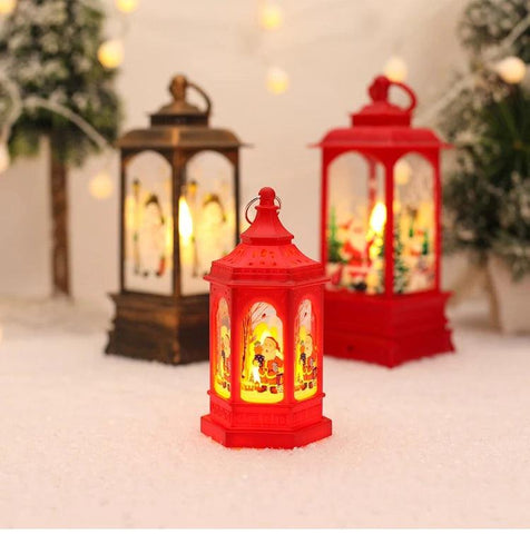 Christmas Telephone Booth Shaped Night Light Xmas Led Lantern Christmas Decoration 2024 for Home Navidad Noel Gift New Year 2025