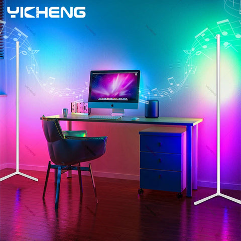 Tuya RGB Floor Lamp180cm White Smart APP Remote Control Modern Corner Floor Light Atmospheric  Festival  LED  Stand Lighting