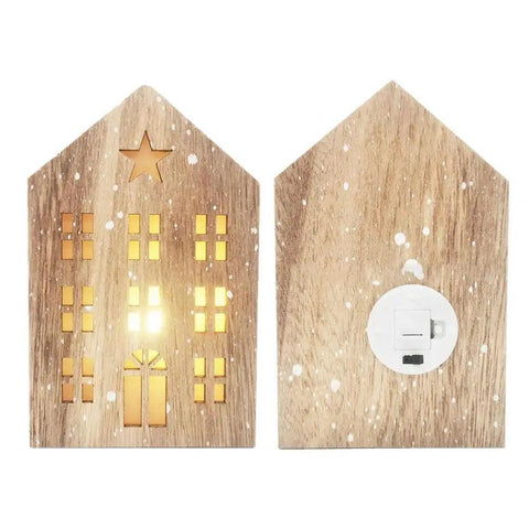 Christmas Wooden House Decor Christmas Led Light Wooden House Decor Christmas Party Supplies Indoor Home Decor Decorative House