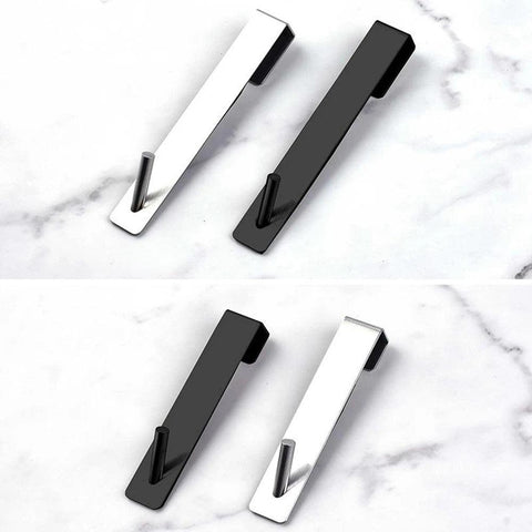 Stainless Steel Towel Rack Glass Door Back Hook for Bathroom Metal Bedroom Clothes Hook Free Punching Multi-purpose Hanger