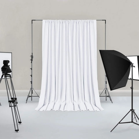 5x8/10ft Wrinkle Free White Satin Backdrop Curtains for Wedding Birthday Parties Photography Background Baby Shower Decorations