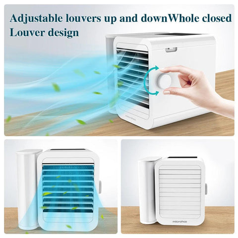 1000ML Portable Air Conditioner Fan Wet Curtain Evaporative Air Cooler USB Mini Water Cooling Fan Home Office Humidifier Purify