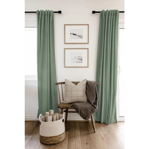 100% Blackout Shield Linen Blackout Curtains for Bedroom 96 Inches Long,Back Tab/Rod Pocket Living Room Drapes,