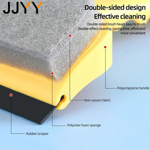 JJYY Double Sided Household Window Cleaner Tile Bathroom Cleaning Brush Window Scraper Cleaning Mirror Tool