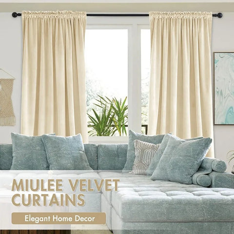 Curtains Thermal Insulated Blackout Curtain Drapes for Bedroom Living Room Darkening  Long Curtains Panels Rod Pocket Set of 2