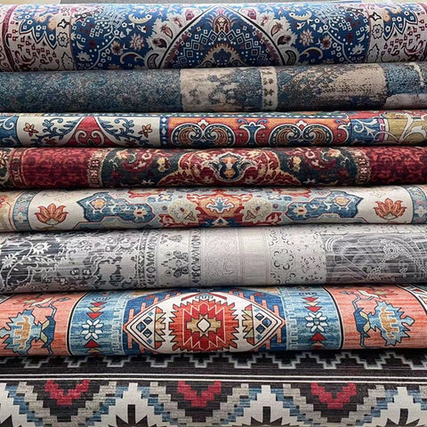 Retro Ethnic Carpets for Living Room Large Area Rugs Home Decor Hallway Boho Carpet Moroccan Bedroom Beside Floor Mat Luxury