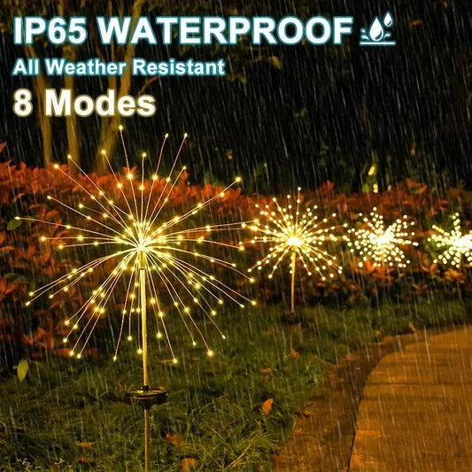 90-200LED Solar Firework Light Waterproof Outdoor 8 Lighting Modes Fairy String Light Christmas Solar Lights Garden Decoration