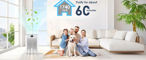 Air Purifiers for Home Large Room up to 1740sq.ft,Air Filter with PM 2.5 Display Air Quality Sensors