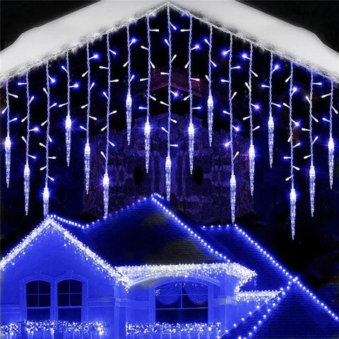 Street Garland Winter Festoon Led Light Curtain Icicle Garlands for New Year Droop 0.3M 0.4M 0.5M for Christmas Decorations 2024