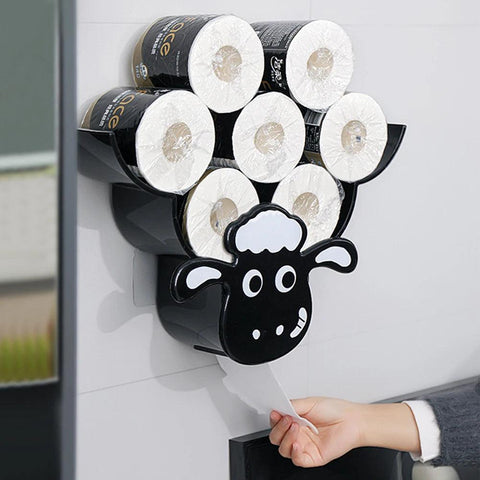 Toilet Paper Holder Shelves Sheep Funny Animal Toilet Paper Storage Funny Wall Mount Toilet Paper Storage for Bathrooms Kitchen