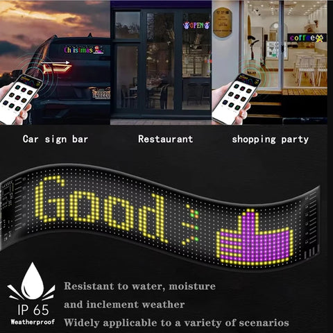 Demon Eyes Car LED Logo APP LED Matrix Pixel Panel Night Light DIY Programmable Flexible LED Display for Car Truck Accessorie