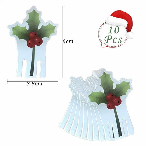 10/20/30PCS Christmas Cup Card Santa Hat Wine Glass Decor Ornaments Navidad Noel New Year Gift Christmas Decorations