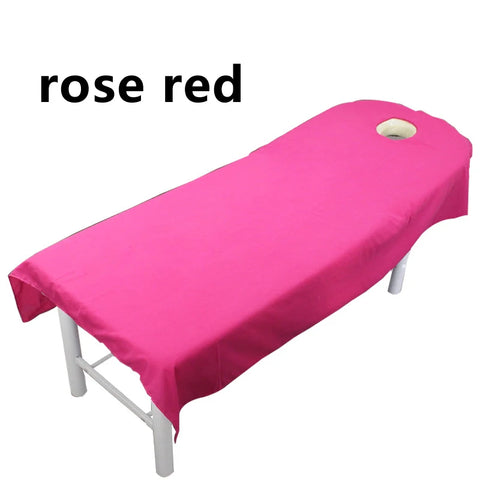 Beauty Pink Massage Bed Fitted Sheets Massage Treatment Soft Sheets Spa SPA Bed Table Cover Sheets with Hole