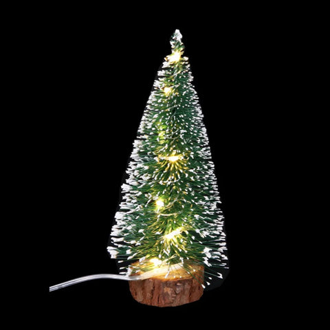 Christmas Green Cedar LED Lights Pine Needle Tree Christmas Decorations Desktop Ornament Gift Mini Christmas Tree Decorations