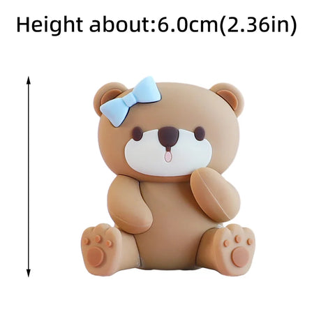 New 3D Bear Cake Topper Baby Shower Bear Decoration Boy Girl Happy 1st Birthday Party Cake Decor Gender Reveals Party Supplies