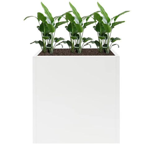 Tall Outdoor Indoor Planter Box 24Lx10Wx24H Inches Rectangular Large Flowerpot Tall Metal Planter Box