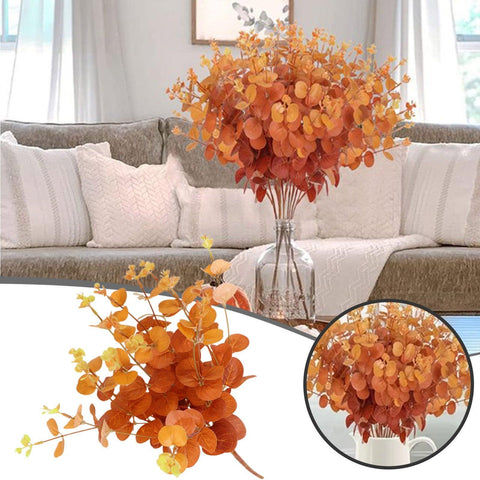 Artificial Leaves Branches Fall Faux Fall Stems For Thanksgiving Halloween Wedding Dining Table Peony Artificial Flowers in Vase