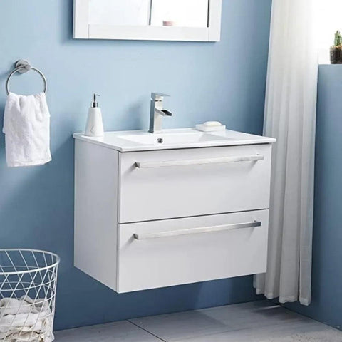 Floating Vanitys,30 Inch Floating Bathroom Vanity With Sink,  Bath Vanity With 2 Drawers Storage Cabinet,Bathroom Dresser