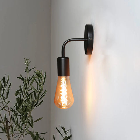 Nordic Modern Wall Lamp Iron Black E27 Indoor Lighting Bedside Bedroom Bathroom Lamp Sconce Wall Light Fixture Industrial Decor