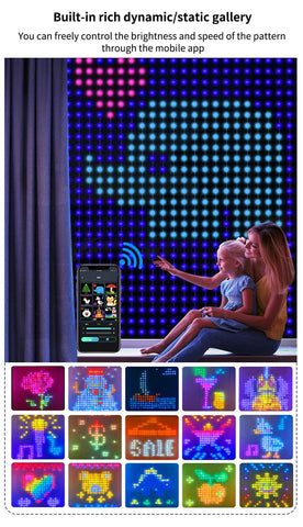 Smart Curtain Christmas Light String Bluetooth APP Application RGB IC Control DIY Graphic LED Display Curtain Decoration Light