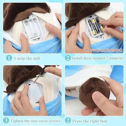 New Baby Soothing Breathing Jesus Plush Toy Jesus Doll Four-gear Adjustment Children Music Sleep Companion Christmas Toy Gifts