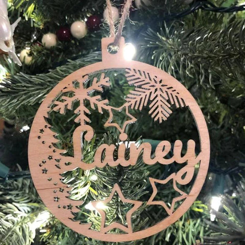 Custom Christmas Different Names Tree Hanging Ornament Personalized Wooden Bauble Christmas Decoration DIY Wood Gift  2023