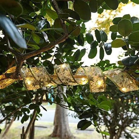 Ribbon Fairy Light Christmas Decoration Christmas Tree Ornaments For Home 2022 Bows String Lights Navidad Natal New Year 2023