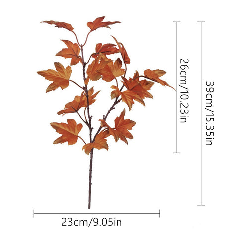 Artificial Leaves Kitchen Fall For Home Maple Stems Thanksgiving Leaves Outdoor Decor Branch Vase Flowers Artificial Tall