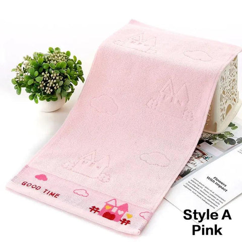 2 Styles of Pure Cotton Children’s Towel 25*50 Soft and Absorbent Baby Children’s Student Face Wash Towel