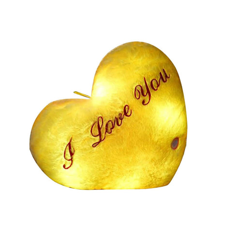 50cm Creative Light Up Led Heart Shaped Stuffed Plush Letter Lovers Colorful Glowing Gift For Girlfriend Pillow Valentine's Day