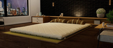 Japanese Futon Mattress, Foldable & Portable Floor Lounger Bed, Roll Up Sleeping Pad, Shikibuton, Made in Japan