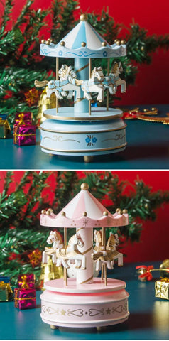 Christmas Decoration Ornaments Carousel Octave Box Music Box Birthday Gifts for Kids New Year Decorations Home Decor