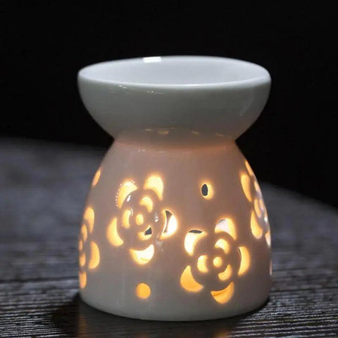 Romantic Oil Stove Hollow Ceramic Tea Light Candle Holder Aroma Lamp Holder Essential Oil Incense Aroma Diffuser Home Decor