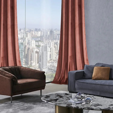 Velvet Curtains 2 Panels Set, Block Light Thermal Insulated Velour Rod Pocket Drapes for Bedroom and Living Room