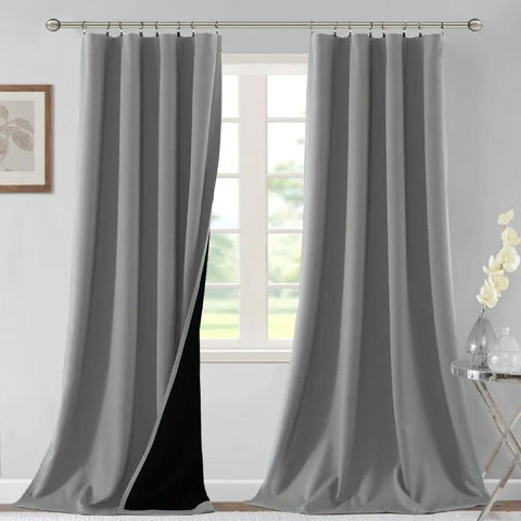 100% Blackout Curtains for Bedroom Thermal Insulated Blackout Curtains 84 Inches Long Rod Pocket Window Drapes