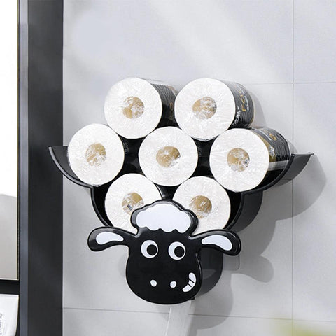 Toilet Paper Holder Shelves Sheep Funny Animal Toilet Paper Storage Funny Wall Mount Toilet Paper Storage for Bathrooms Kitchen