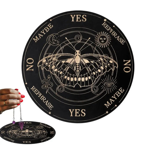 Pendulum Mat Wooden Witch Divination Board Ouija Board Game Fortune Telling Toys Spirit Board Witch Craft Altar Supplies