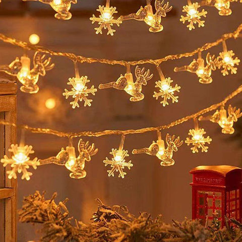 3M Christmas Lights LED Snowflake String Lights Xmas Fairy Light Lamp For Home New Year Party Supplies Christmas Tree Decor