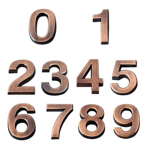 Adhesive 3D House Number Sticker Door Plate Sign Home Mailbox Apartment Hotel Room Address Number Door Decoration Digits Sticker