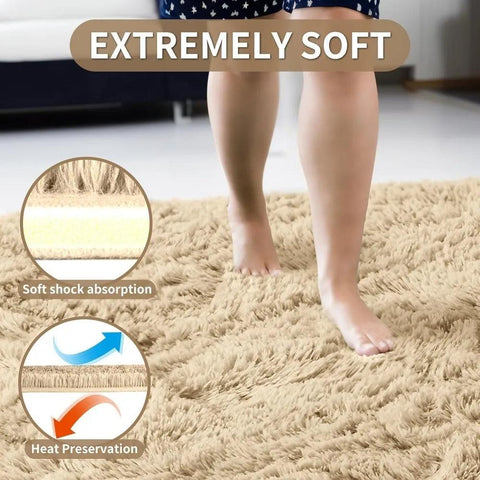 Merelax Soft Modern Indoor Large Shaggy Rug for Livingroom Bedroom Dorm Kids Room Home Decorative, Non-Slip Plush Fluffy Furry