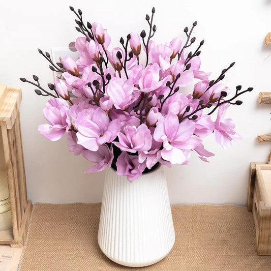 High Quality Artificial Bouquet Magnolia Christmas Home Decoration Fake Floral Wedding Arrangement DIY Party Vase Accessories