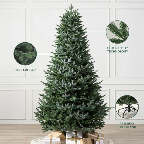 7ft Unlit European Silver Fir Artificial ChristmasTree, Christmas Decorations, Christmas Tree